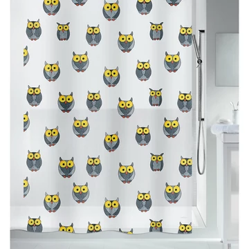 Spirella Owl zuhanyfüggöny 180X200 cm, szürke