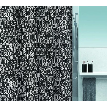 Spirella Creamy zuhanyfüggöny 180X200 cm, fekete