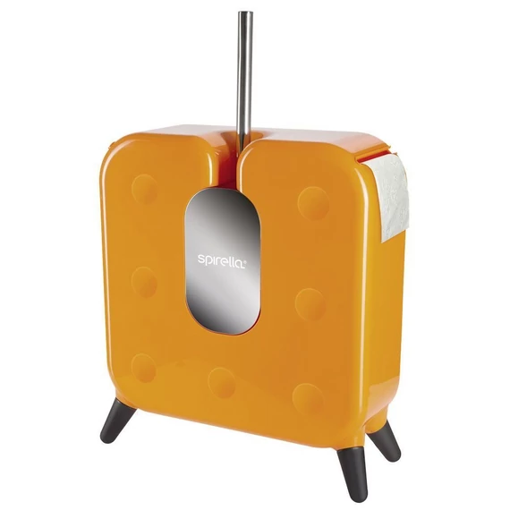Spirella Cube WC-kefe-tartó, kefe és WC-papír-tartó, narancssárga